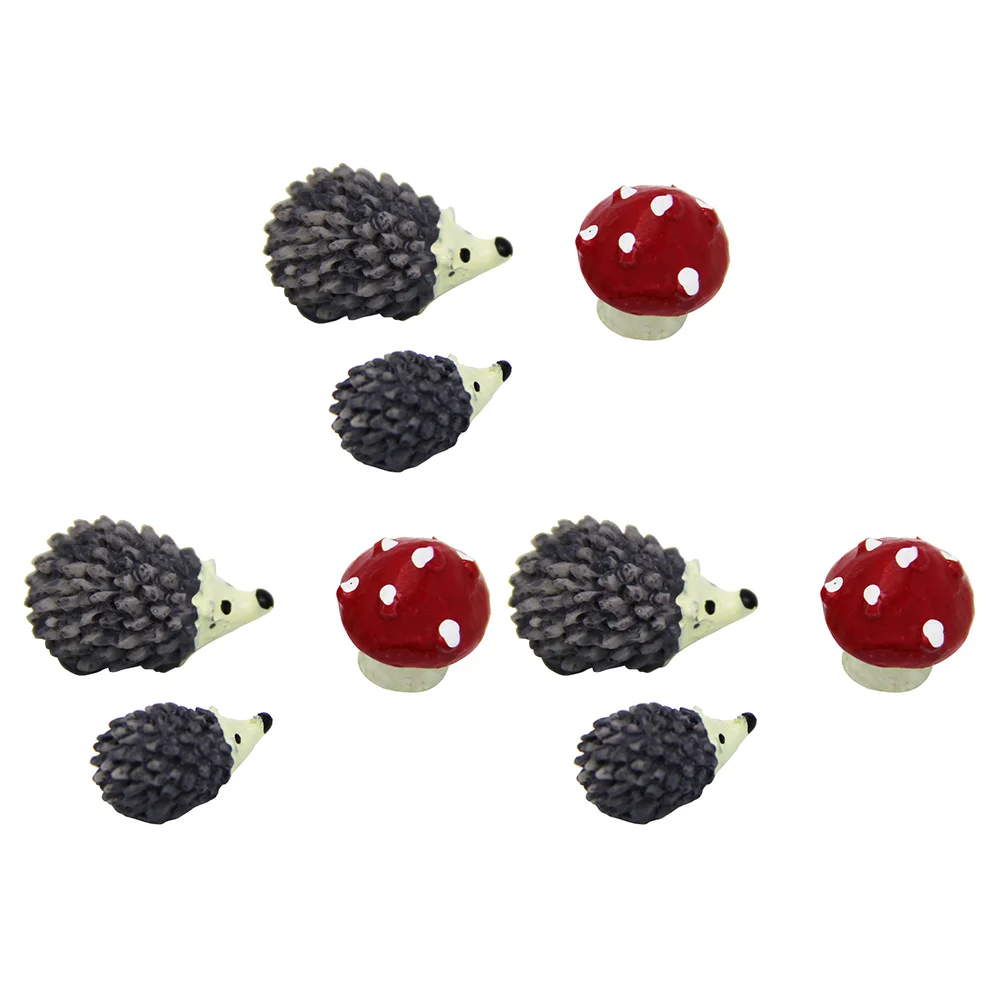 

Mini Decorative Hedgehog Resin Statues for Balcony Yard Garden L scaping Accessories Creative Adorable nament Miniature Model
