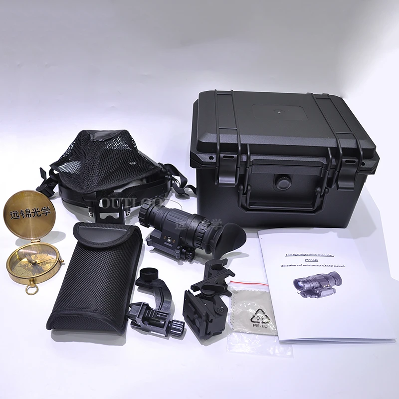 OUTLOOK Helmet-Mounted Night Vision Monocular Low Light PVS14 Shell for Telescope & Binoculars Use