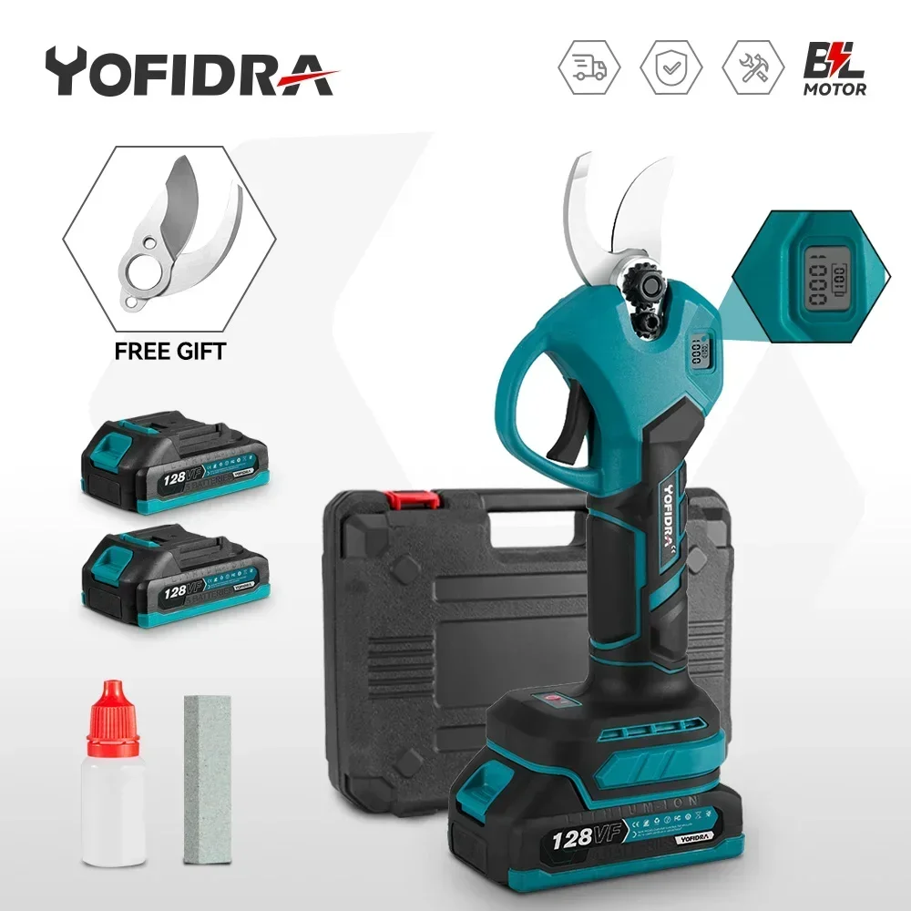 Yofidra Bürstenlose Elektrische Gartenschere Gartenschere 30mm Wiederaufladbare Schere Obstbaum Garten Elektrowerkzeuge Für Makita 18V Batterie