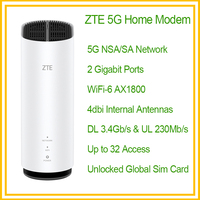 ZTE 5G Home Modem G5C Wi-Fi 6 AX1800 Wireless Gigabit Network 5G SA NSA 4G LTE CPE WiFi Router With Sim Card Slot