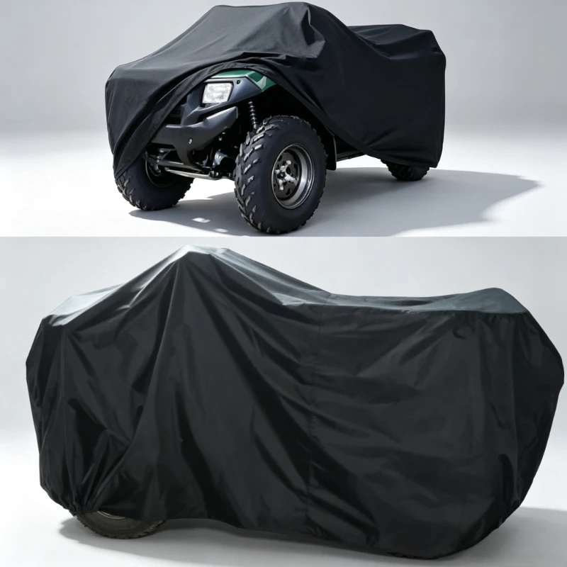 Heavy Duty ATV Cover Waterproof Windproof 4 Wheeler Quad Bike Storage Cover Black All Weather Protection Car Quad Covers XL