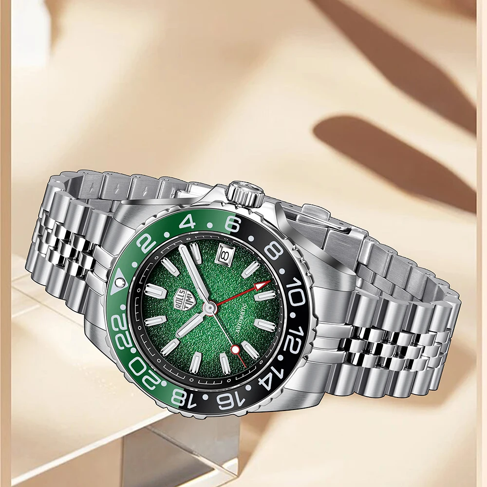 ساعة ميكانيكية جديدة للرجال من Rollstimi 2025، عصرية من الفولاذ المقاوم للصدأ، عالية الجودة، متعددة الوظائف، مقاومة للماء، عرض التاريخ