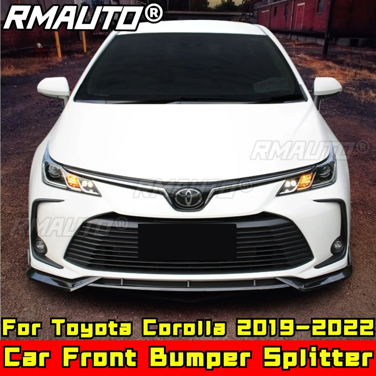 Corolla Front Bumper Splitter Carbon Fiber Look Sport Style Front Bumper Protector for Toyota Corolla 2019-2022 Car Accessories