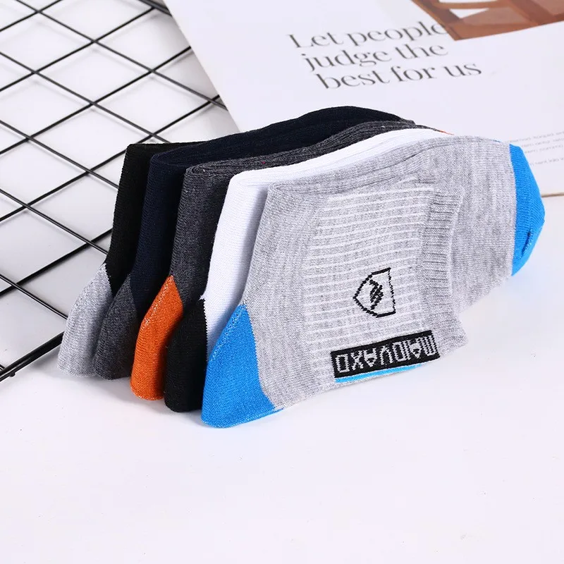 5 Pairs Apring And Fall Mens Sports Socks Summer Leisure Sweat Absorbent Comfortable Thin Breathable Basketball Meias