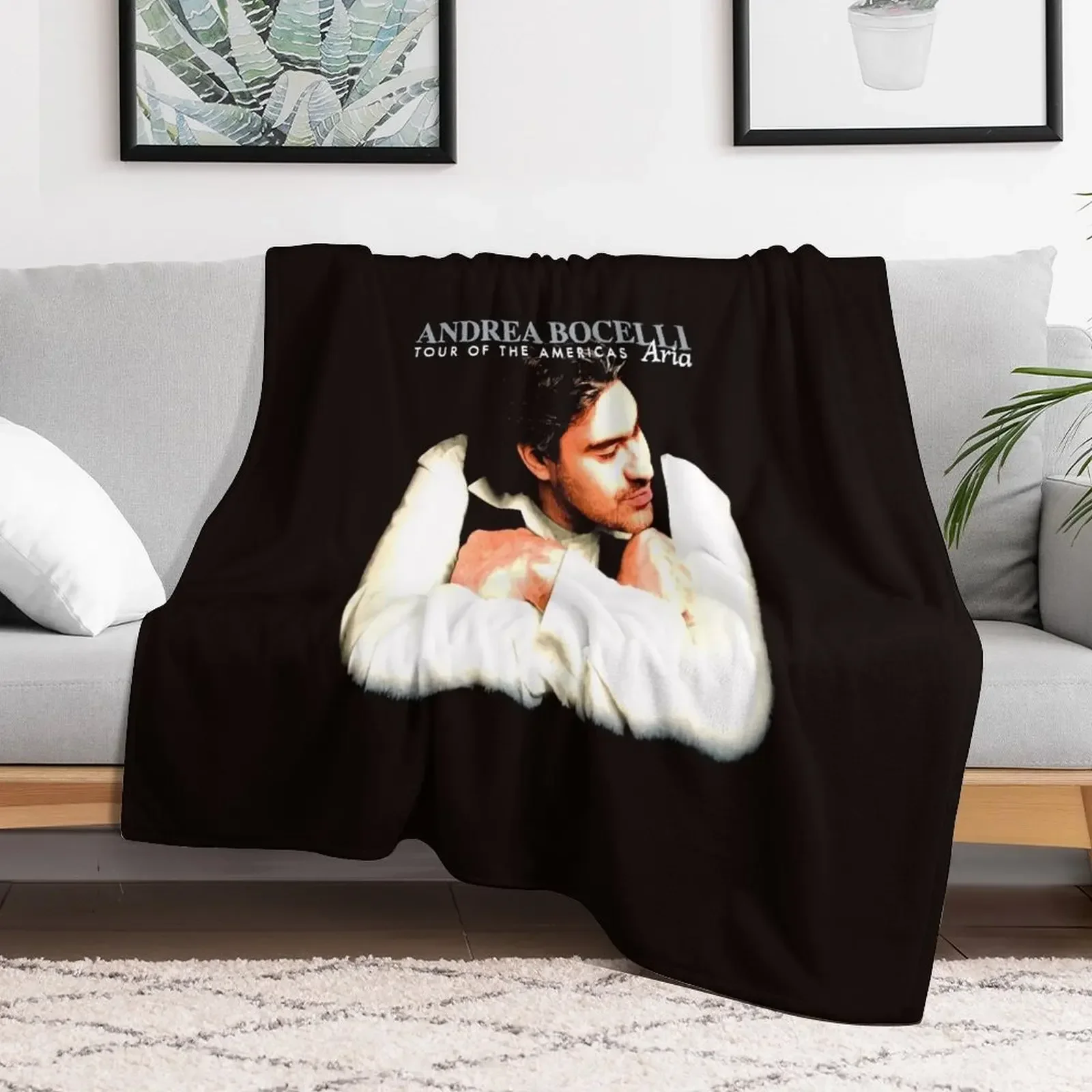 

1998 Andrea Bocelli Vintage Aria The Opera Album Tour Throw Blanket Thins cosplay anime Blankets Hairy decorative Blankets