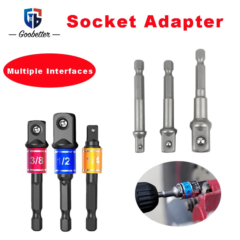 

3PC Industrial Hex Adapter Kit - 65-73mm Cr-Mo Steel Extension for 1/2" Impact Wrench & 3/8" Drills (MIL-SPEC Hardness)