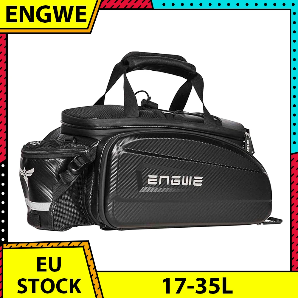 ENGWE Waterproof Bike Rack Bag With 17-35L Large Capacity FOR EP-2 /EP-2 PRO / ENGINE PRO Electric Bike Carbon Leather Rear Seat