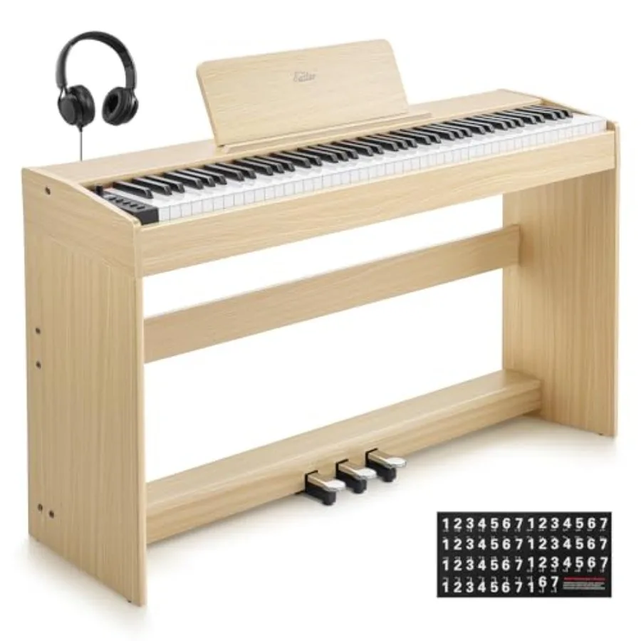 

Цифровое пианино Eastar EUP-110, 88 клавиш, с утяжеленной клавиатурой, полноразмерное домашнее электрическое пианино для начинающих, с наушниками и музыкальными наклейками