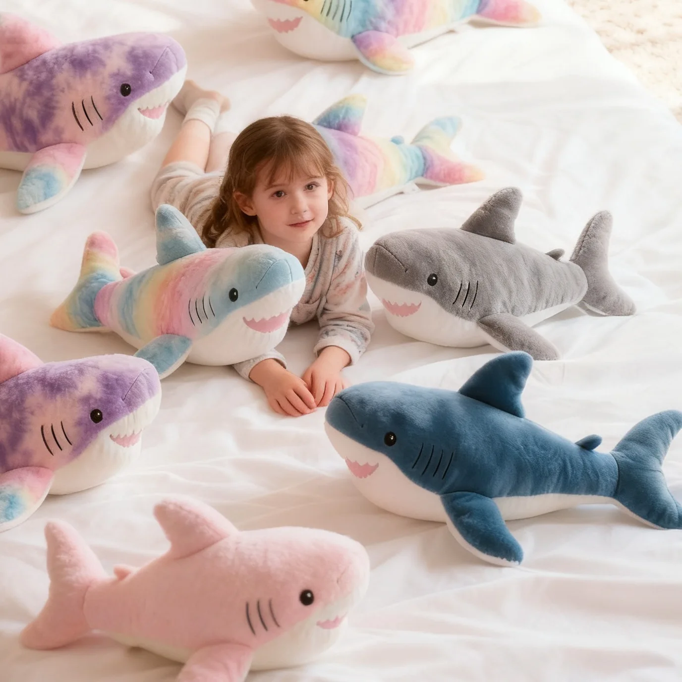 

Kawaii Ahwoo Акула Плюшевая игрушка Милая кукла-акула Мягкая подушка для объятий Кровать Диван Подушка Мягкое животное Подарок для девочек Декор детской комнаты