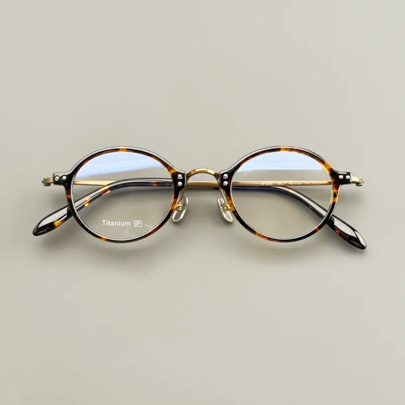 

Vintage Pure Titanium Eyeglasses Frame Men Round Ultra Light Glasses Frame Women Retro Luxury Brand Designer Eyewear