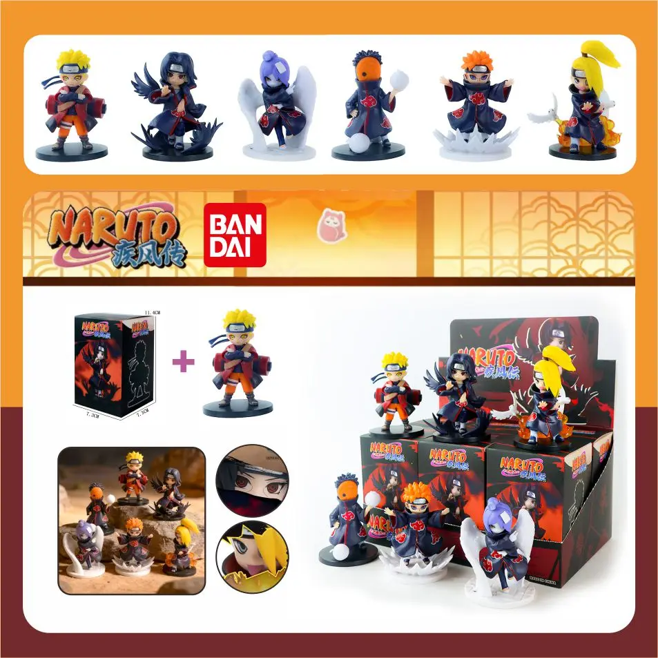 Figura Sorpresa de la Serie Akatsuki de Naruto Shippuden de Bandai, Naruto y Uchiha Itachi, Decoración de Escritorio