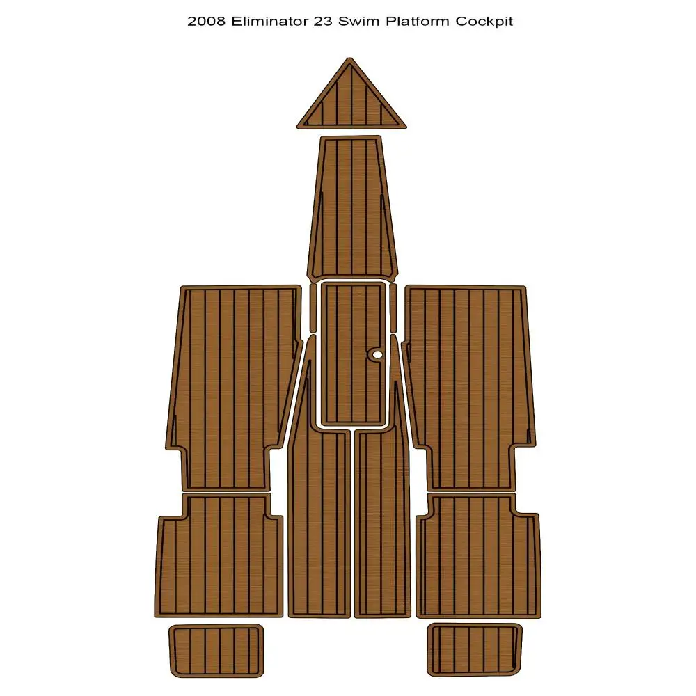 2008 Eliminator 23 Swim Platform Cockpit Pad Boat EVA Faux Teak Deck Floor Mat SeaDek MarineMat Gatorstep Style Self Adhesive