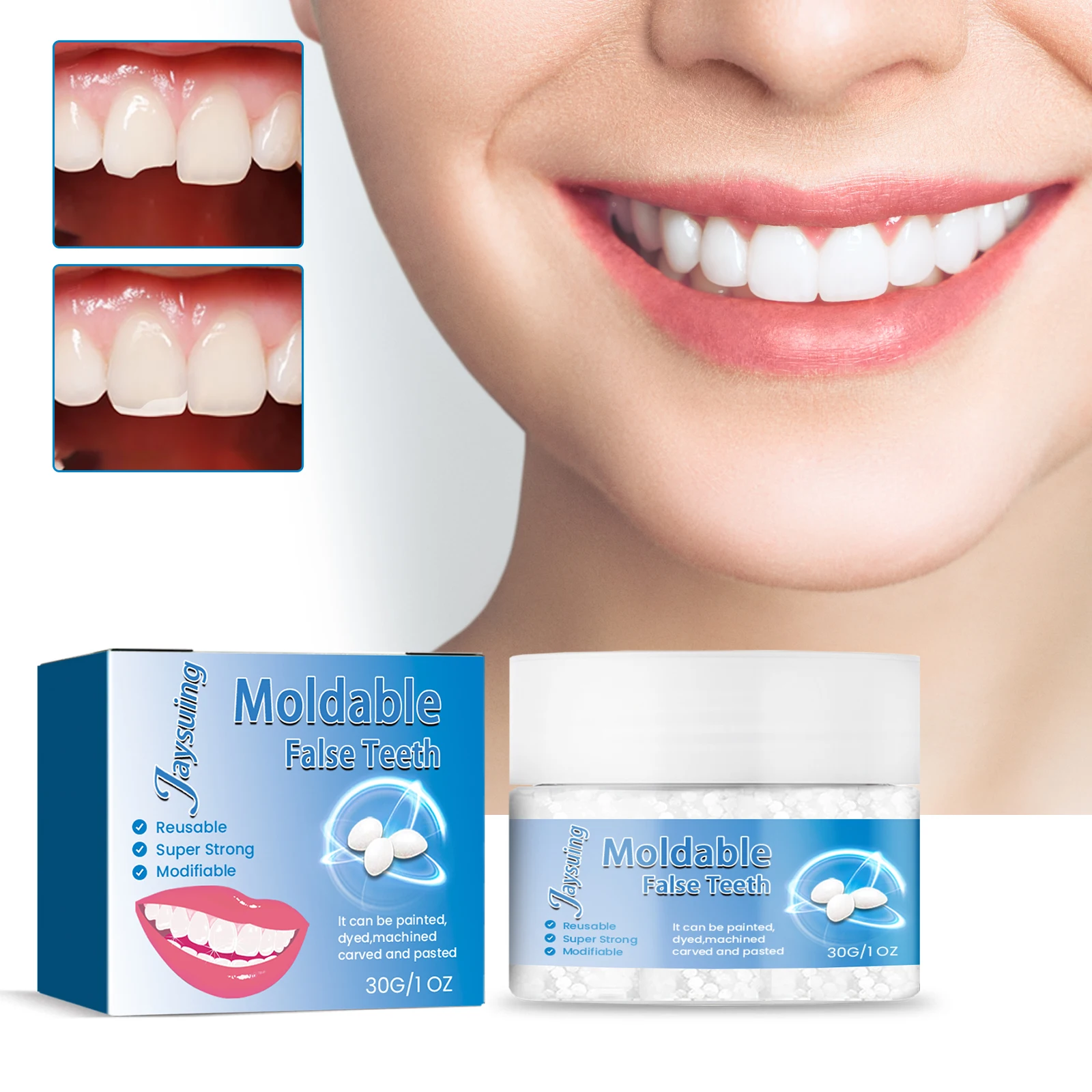 

Temporary Tooth Repair Kit Denture Adhesive Teeth Whitening Gel Fill Resin Shapeable Teeth and Gaps Broken FalseTeeth Solid Glue