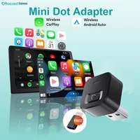 Ottocast Mini Dot 2 en 1 adaptador inalámbrico CarPlay y Android Auto, dongle Plug Play WiFi tipo C/USB de 5Ghz para coche con CarPlay con cable