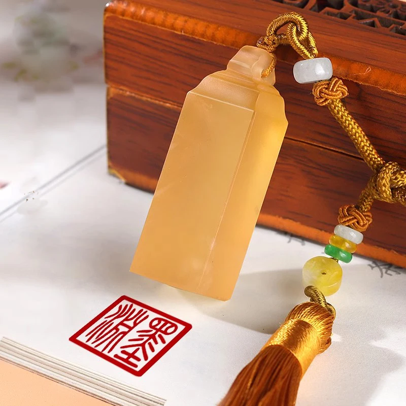 Custom Stone Stamp for Teacher and Friends, Orange Color, Name Seal, Chinese Character Carving, Gift image 4