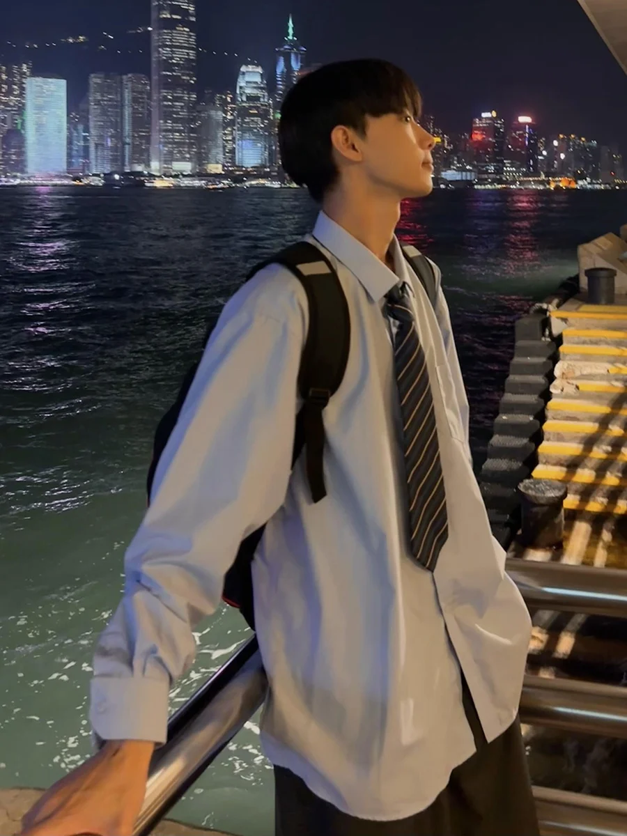 

Korean Sle Long Sve irt Spring Autumn Men's Youthful Faionable Casual irt Teenage Cool Haome orm Jaet