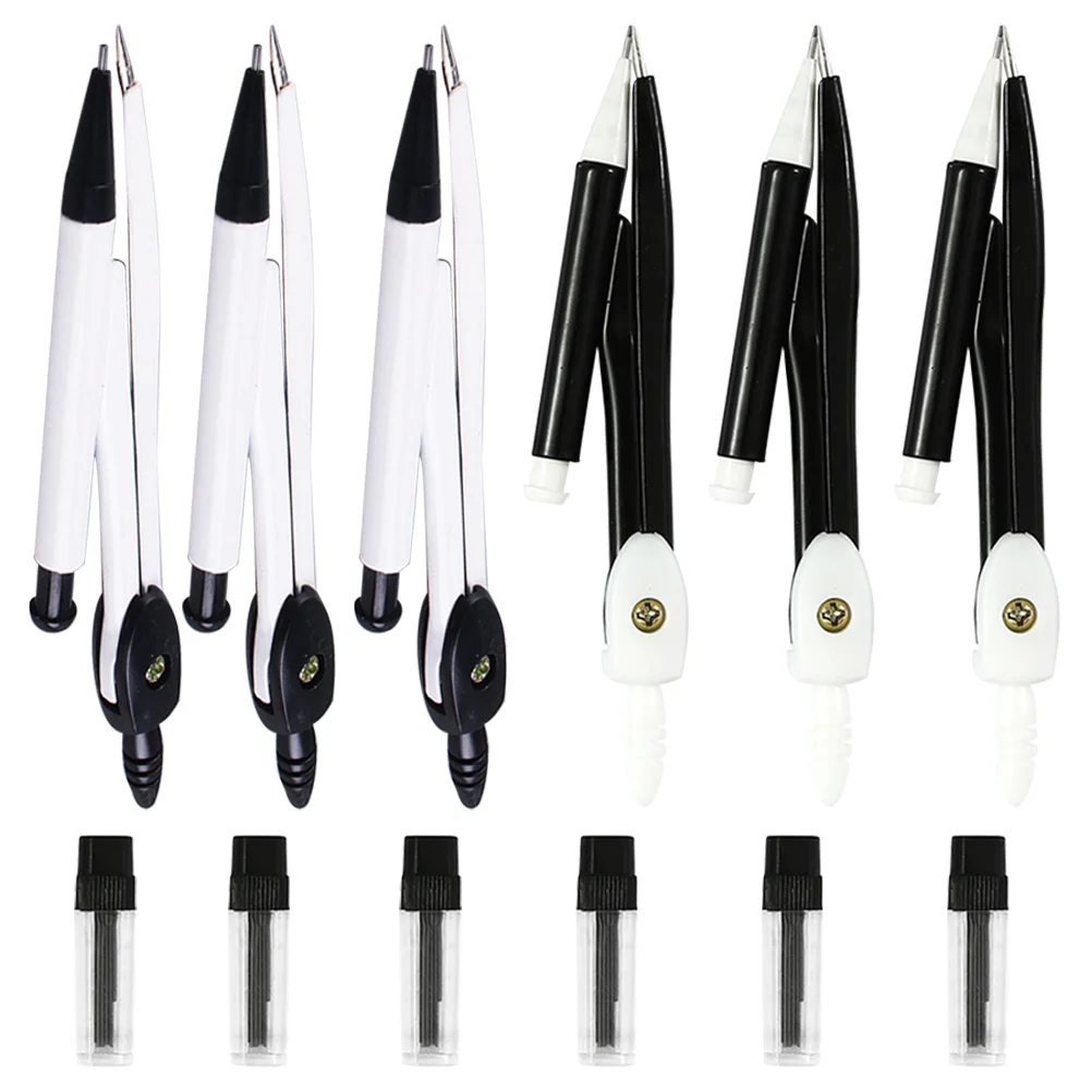 6Sets Precision Engineering Compass Metal Drafting Circle Drawing Tools for Students Artists Compass for