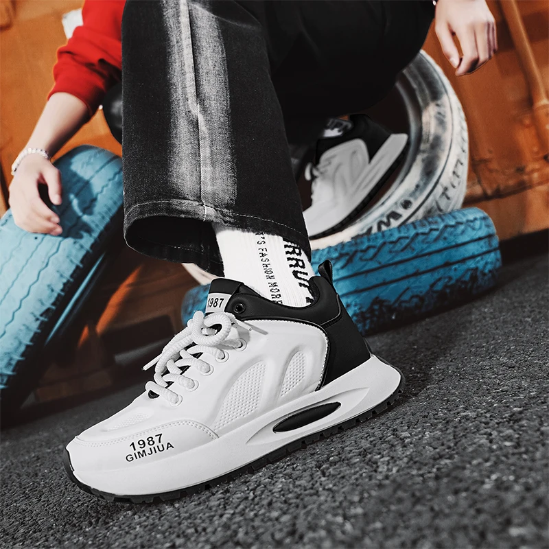 Nowy brytyjski Street Retro gruba podeszwa obuwie codzienne lekkie i oddychające buty do biegania w stylu Retro buty sportowe buty męskie