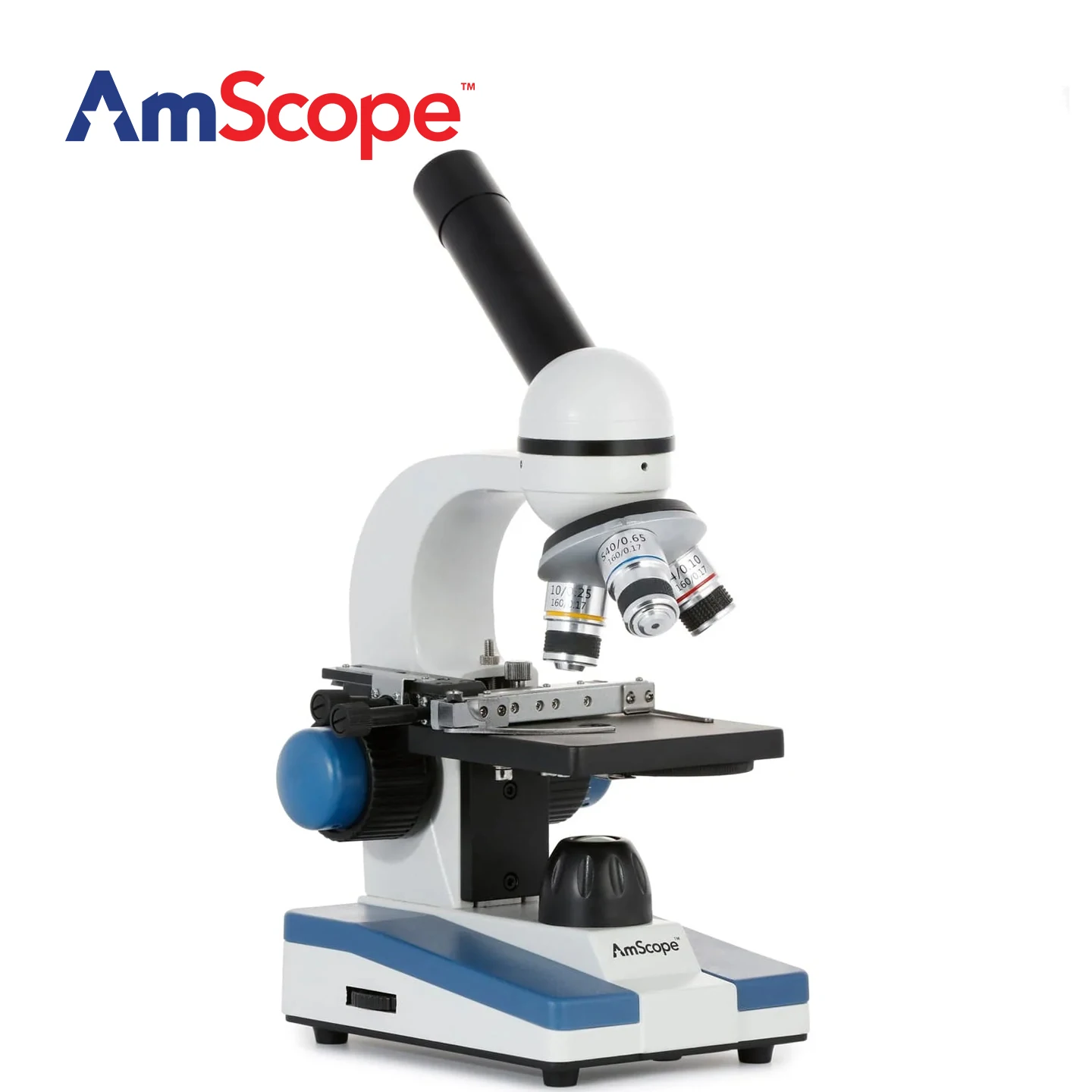 Amscope M150C Monocular Compound Microscope for Kids & Students, w/ 1000X Magnification & LED Illumination