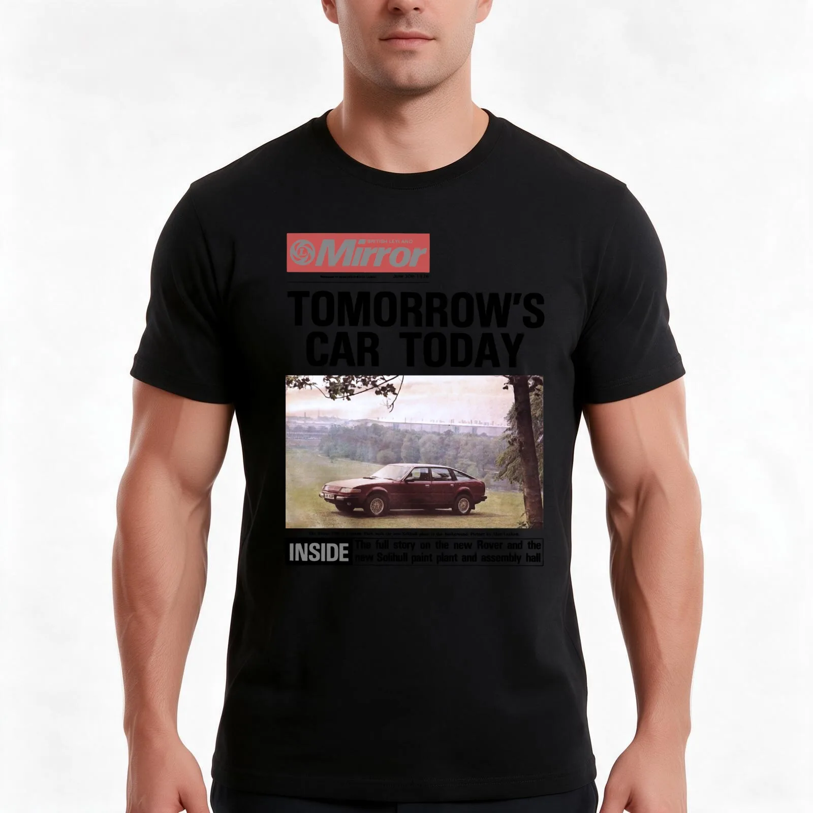 ROVER 3500 SD1 T-Shirt, Summer Casual Cotton Tee, Oversized Streetwear Tops, Vintage Graphic Print, Loose Fit Short Sleeve
