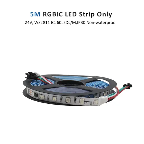 WS2811 RGB IC Running Water Flowing Strip Lights DC 24V 5050 60Leds RGBIC Flexible Ribbon RF Touch Remote Control LED Lighting - Image 11