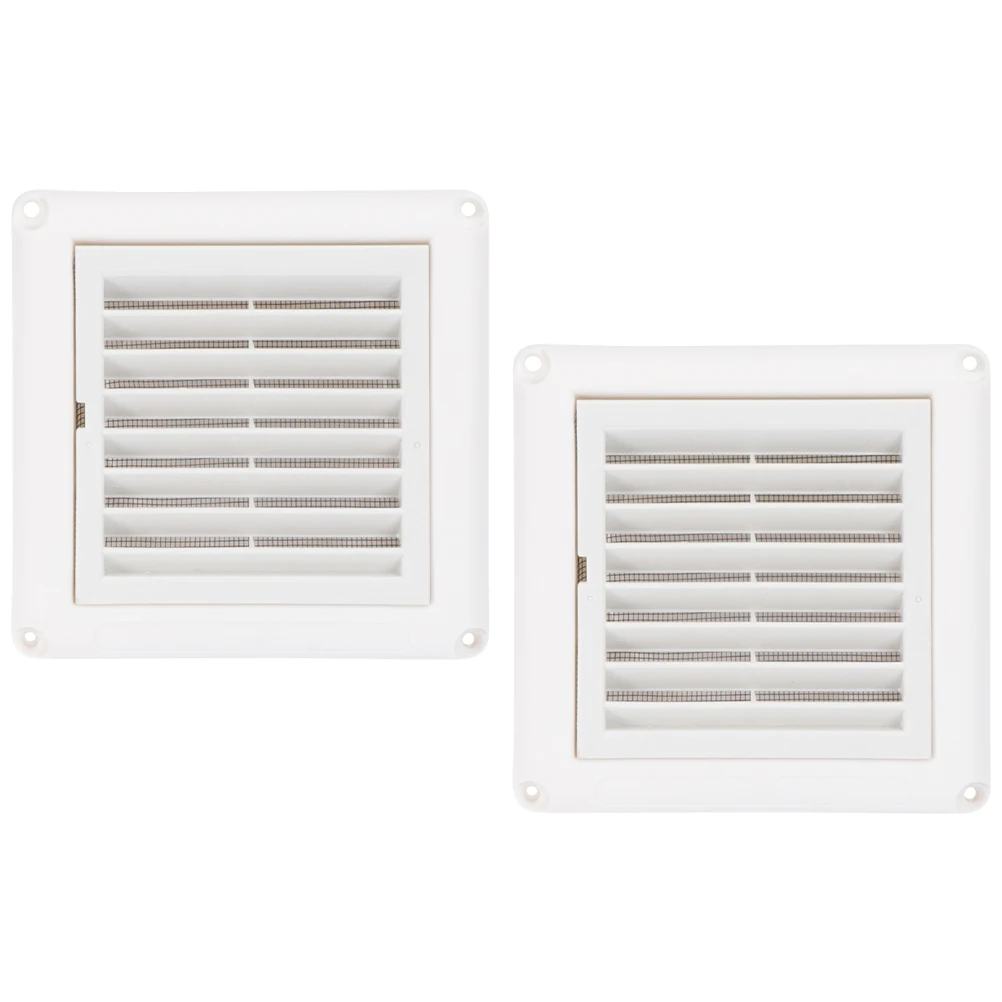 Copertura per zanzariera da 2 pezzi per presa d'aria a parete esterna, copertura di sfiato con feritoia in plastica resistente, presa d'aria per cappa di scarico resistente alle intemperie