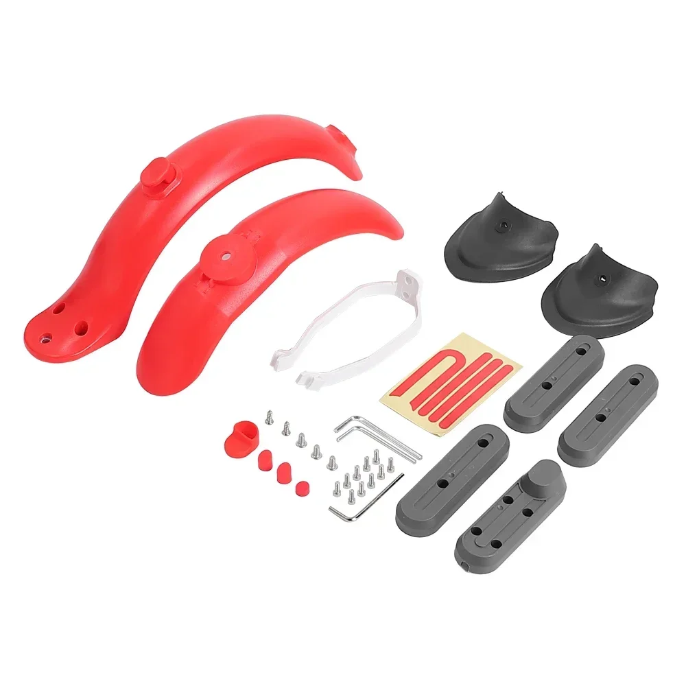 Front Rear Fender Set for Xiaomi M365 / Pro Electric Scooter Mudguard Support Back Guard Wheel Cover Hub Cap With Brake Light