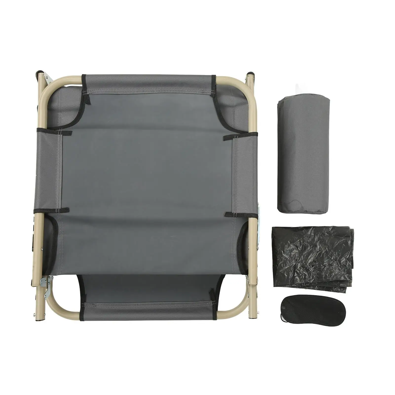 

Single Folding Reclining Lounger Bed for camping Office Break Outdoor Emergency Use