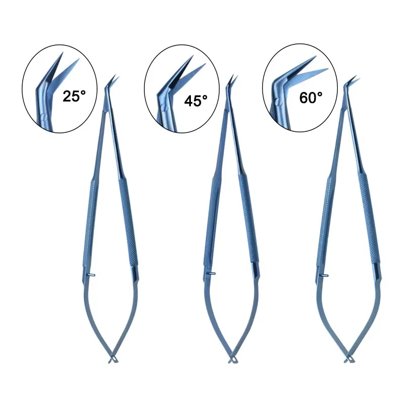 

GREATLH Ophthalmic Microscopic Scissors Micro Scissors Angled Eyelid Tool Ophthalmic Instrument Titanium Alloy