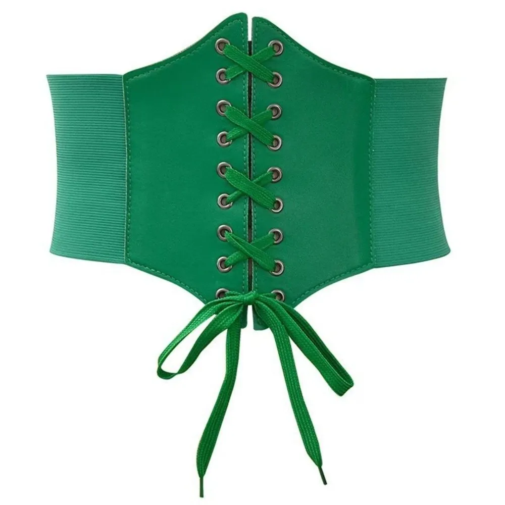 حزام خصر واسع مشد تصميم مرن حزام خصر للتخسيس ملابس خارجية أربطة خصر مزخرفة للتنانير والملابس العلوية