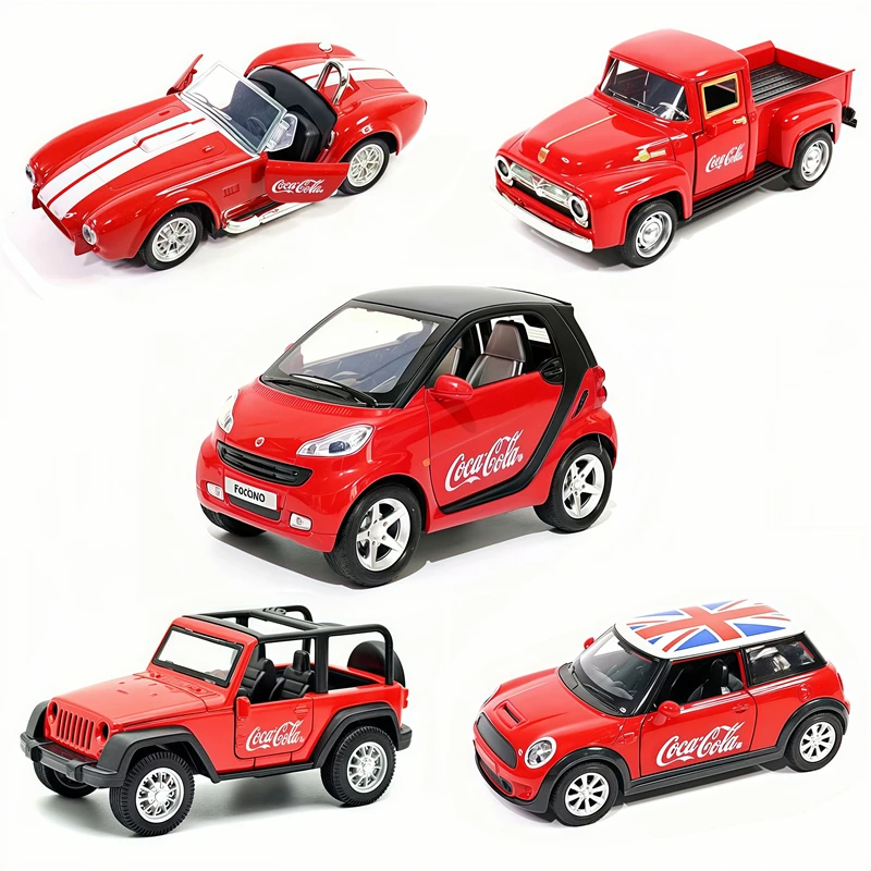 Coca-Cola Alloy Car Model Toy Gift Vintage Pickup Truck  Beetle Style Collectible Static Model Metal Toy for Ages 14+