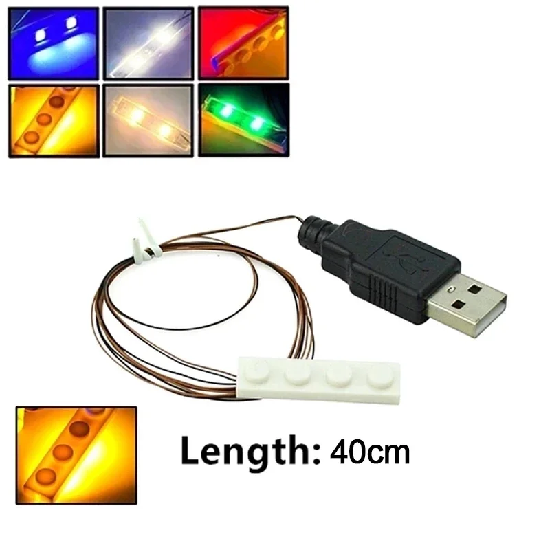 USB Light-Emitting Classic small Brick Building Blocks Mini LED Lamps City Street Single lamp battery box Compatible All Brands