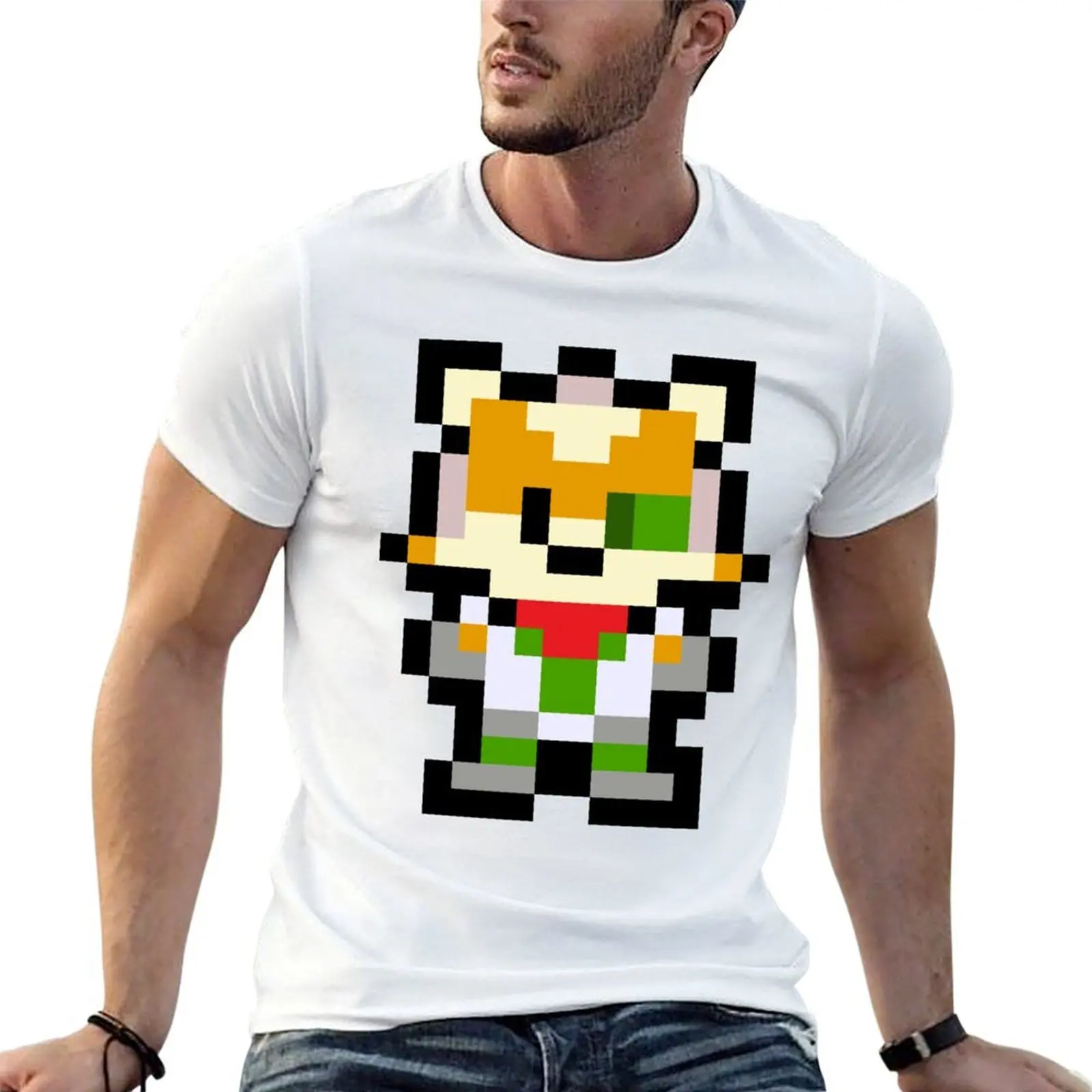 Pixel Fox McCloud T-Shirt summer tops designer shirts mens plain t shirts