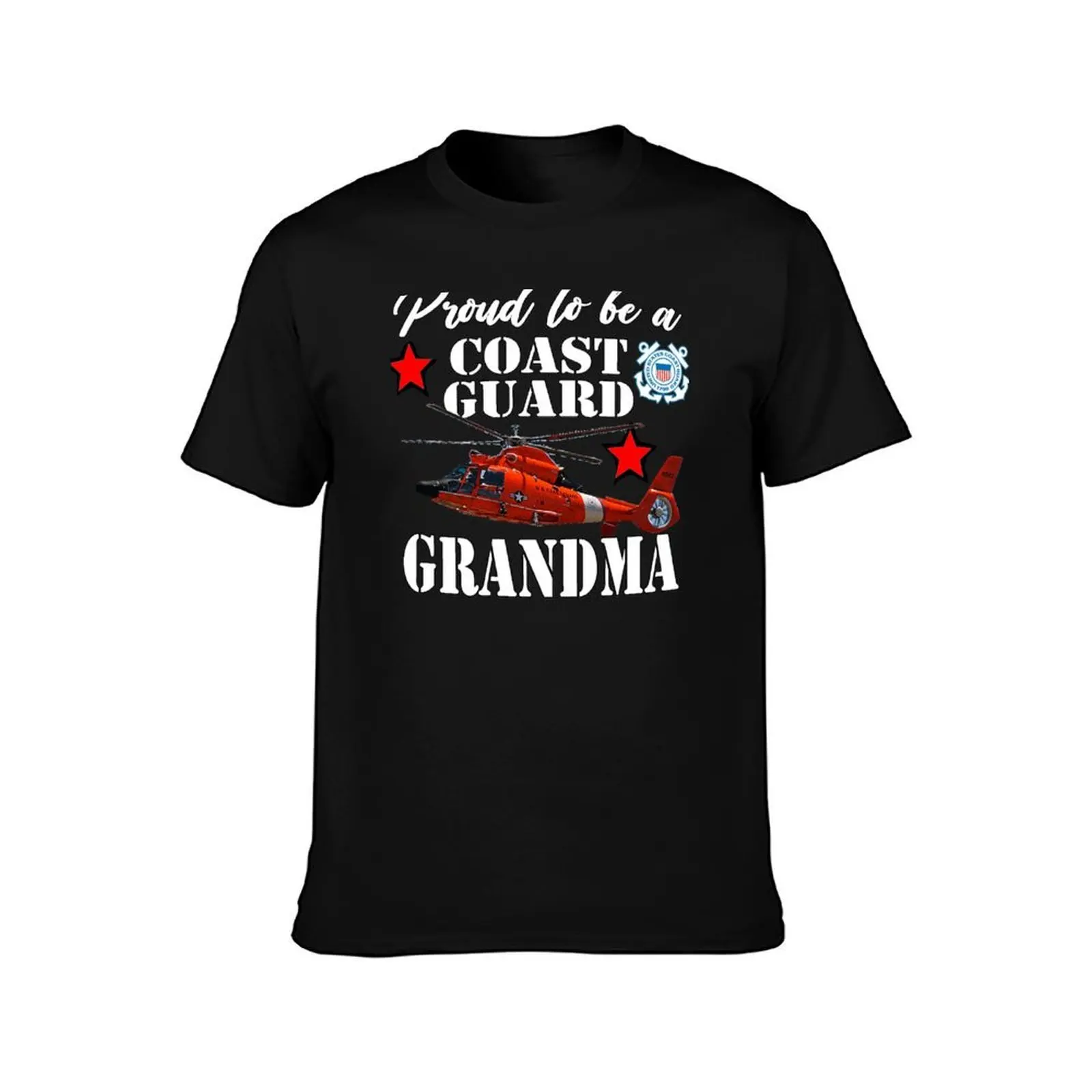 Proud To Be A Coast Guard Grandma T-Shirt, Summer Casual Cotton Tee, Oversized Streetwear Tops, Vintage Graphic Print