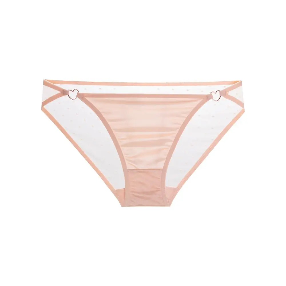 Roupa interior sem costura de algodão para mulheres, cuecas estampadas com ponto, calcinha feminina de renda, íntimas doces de cor sólida, meninas