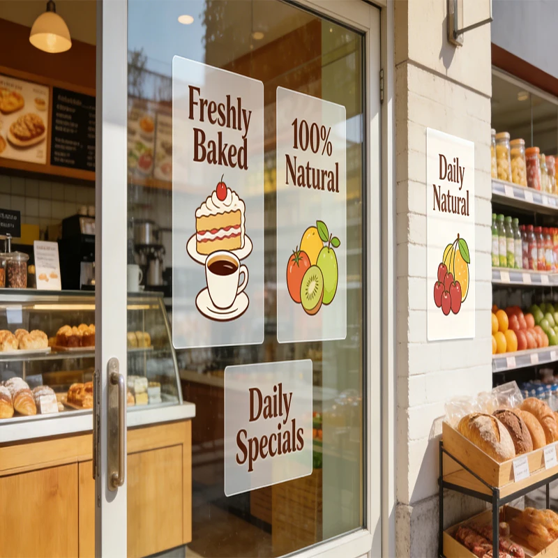 Any Picture Custom Stickers Waterproof Adhesive Decals Bar Restaurant Cafe Storefront Window Commercial Advertising Brand Labels