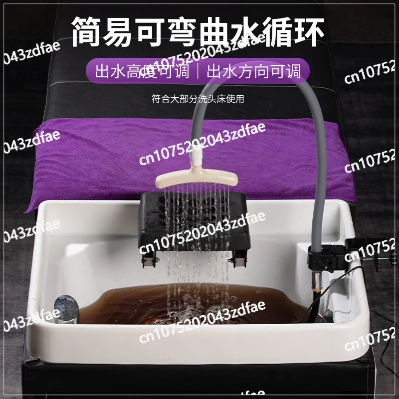 Bendable, water circulation, head therapy device, shampoo bed, water pump