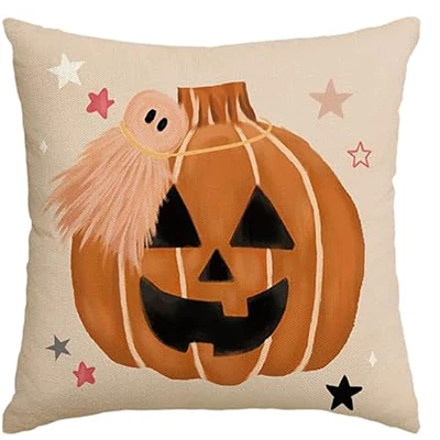 Color life Halloween throwing pillowcase, pumpkin polka dot pillowcase interior sofa decorative cushion cover