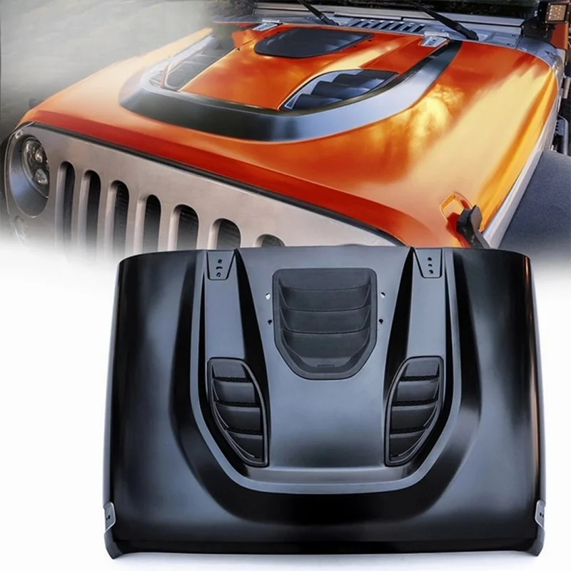 Hot Selling Hellcat Style Steel Engine Hood Bonnet, Vehicle Exterior Upgrade Modification Accessories