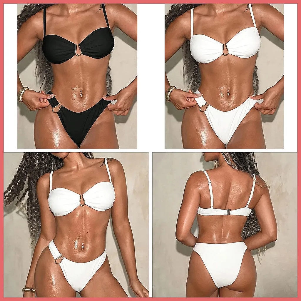 

2026 Brazilian Bikini Set for Women - Sexy Black Swimwear Two Piece Bathing Suit