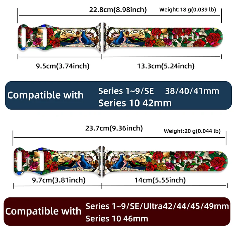 Colorful Disney  22  Strap for Apple Watch 46mm 44mm 42mm 41mm Silicone Band Replaceable Watchband for iWatch 11 10 9 8 SE