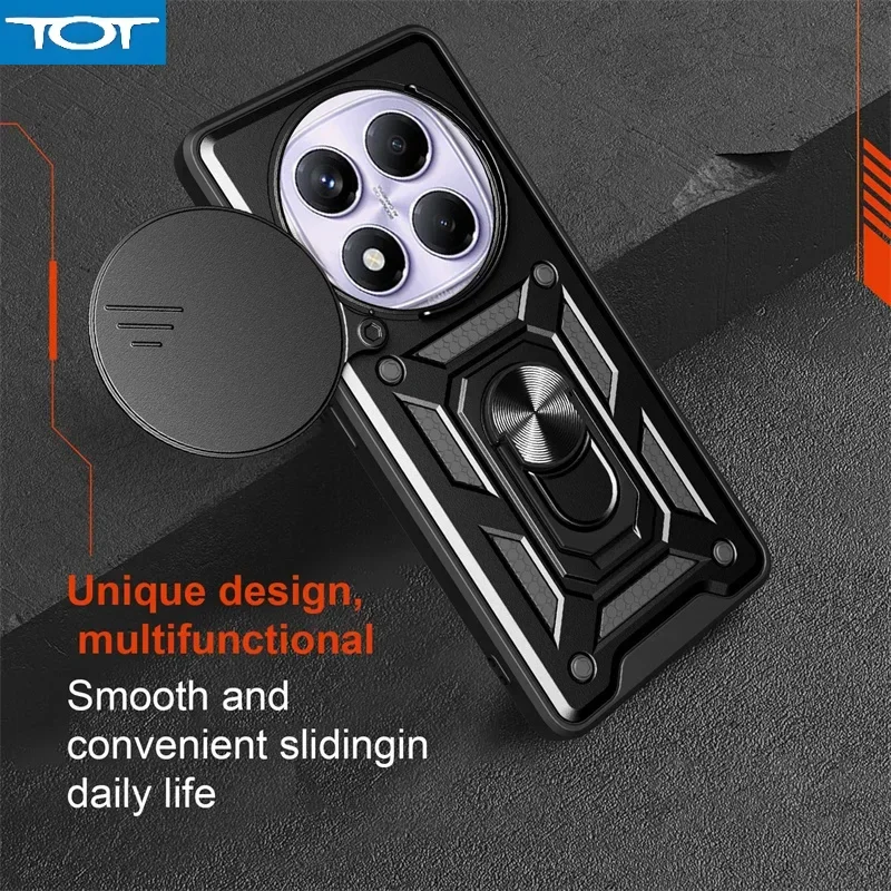 Для Xiaomi Redmi Note 14 Pro 4G Чехол Matel Ring Armor Чехол для телефона для Redmi Note 14 Pro Note 14 Pro 4G Магнитный чехол-подставка