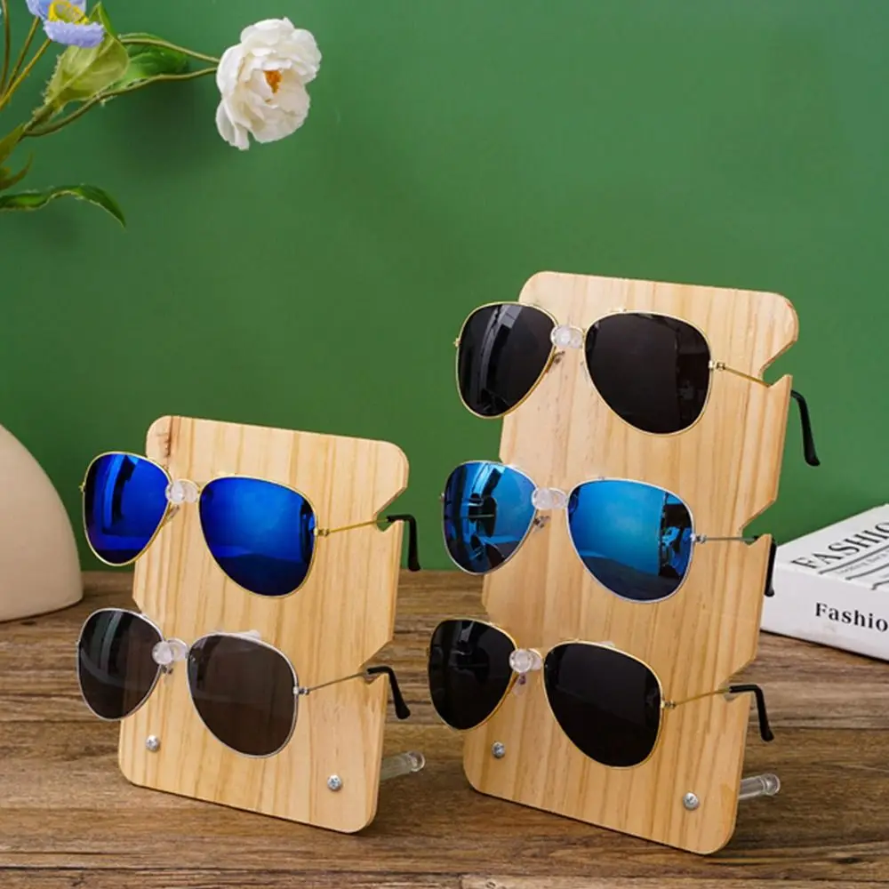 Multi-layer Storage Showcase Solid Wood Stand Sunglass Display Rack Glasses Frame Tray Eyeglasses Organizer Shelf