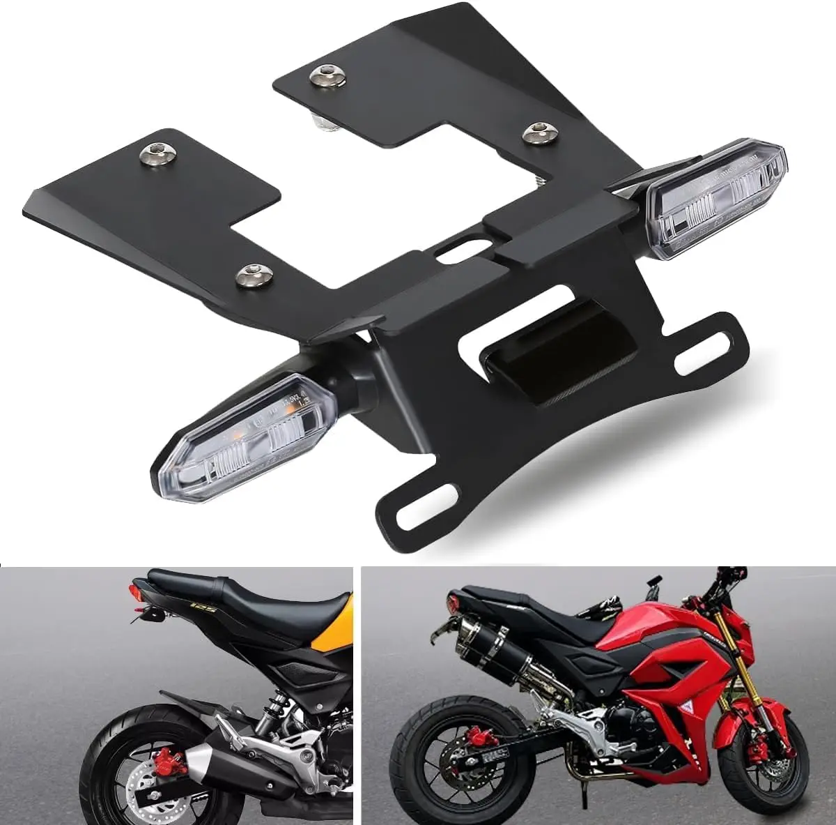 

Fender Eliminator LED Indicator Turn Signal Blinker Compatible with MSX125 Grom 2016-2020 License Plate Bracket Holder Tail Tidy