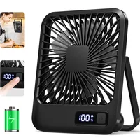 USB Rechargeable Foldable Desk Fan 180° Tilt Personal Fan, 5 Speeds Ultra Quiet With Power Display For Office Bedroom Travel
