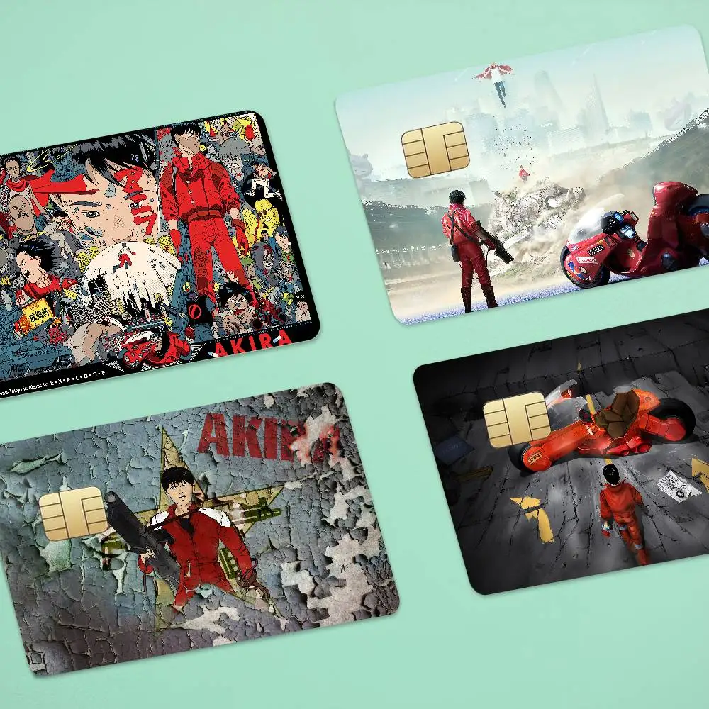 Anime Akira Anmie 4pcs 1Set Sticker Film Skin Cover For Credit Card Debit Bank Card Front
