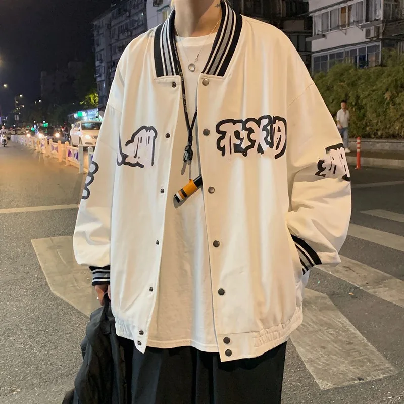 

Loose Men's Baseball Jaet Trendy Streetwear Spring Autumn New Sle Korean Version Big Size Cool Brand Outerwear Coat