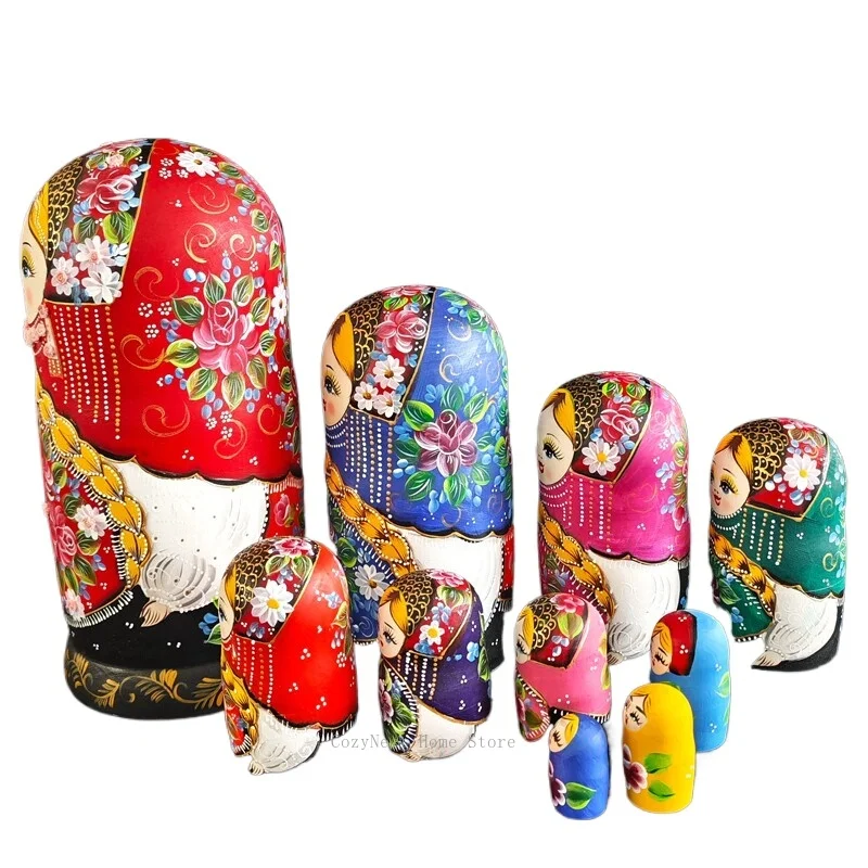 Matryoshka 15-layer pure hand-painted formaldehyde-free toy gifts linden wood