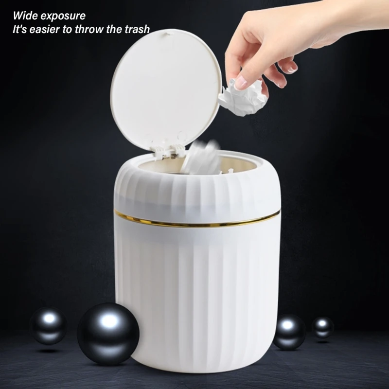 1PC Space Saving Trash Can for Desktops, Keep Workspaces Clean and no Odor Storage Bucket Household Decoration Trash Container