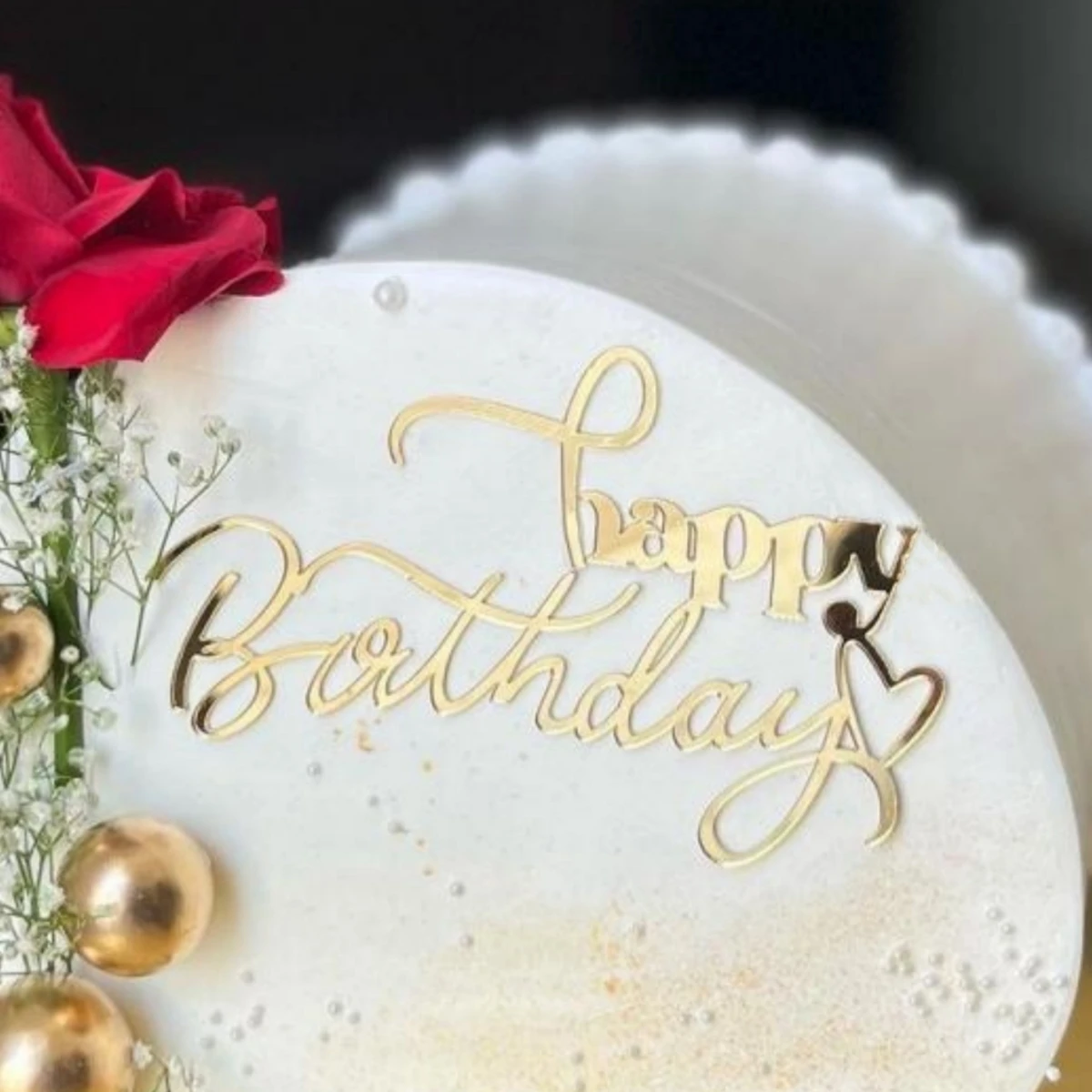 3PCS Gold Acryl Geburtstagstorte Topper Set Alles Gute zum Geburtstag Kuchen Dekorationen für Frauen Mädchen Party Gold Kuchen Topper